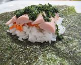 おにぎらず★人参シリシリ＋魚肉ソーセージ作り方5写真