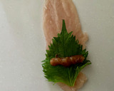 冷めてもおいしいささみの梅肉しそ巻き作り方2写真