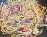 鯨ベーコンと長ネギのペペロンチーノ作り方5写真