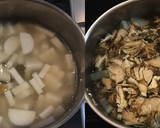 大根と舞茸と挽き肉のネギ味噌煮作り方3写真