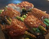 簡単！甘辛だれ♪豚ひき肉のインゲン巻き作り方5写真