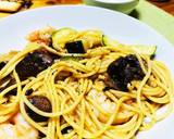 エビと野菜とキノコのパスタ作り方4写真