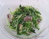 簡単☆水菜とさば缶のペペロンチーノ風作り方4写真