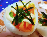 簡単☆ゆで卵にあかりマヨ海苔のせ作り方12写真