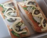 インゲン&オリーブチーズマヨピザトースト作り方7写真