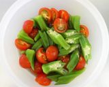 夏にさっぱり☆オクラとプチトマトの酢の物作り方6写真