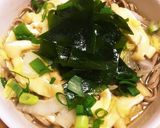 白菜と油揚げのお浸しと生わかめ乗せ蕎麦作り方5写真