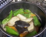 夏にあっさり！簡単かぼちゃとナスの煮物作り方7写真