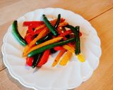 お弁当★カラフルパプリカの岩塩ソテー作り方1写真