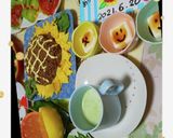 父の日Sunフラワーひまわり肉そぼろ寿司作り方5写真