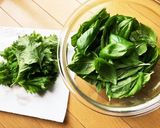 庭のバジルと大葉のジェノベーゼ作り方1写真