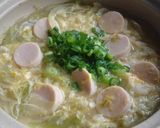 中華風ソーセージ雑炊作り方3写真