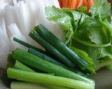 千切り野菜のしゃぶしゃぶ鍋作り方1写真
