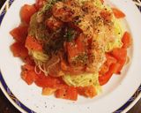 簡単☆サーモンとトマトの冷製パスタ作り方3写真