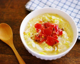 レンジで簡単♪花椒香るトマトと卵のお粥作り方7写真