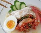 熱中症予防！蒸し鶏の韓国冷麺風そうめん作り方3写真