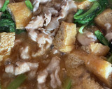 小松菜とうす揚げ、豚ロースの炒め煮♡簡単作り方5写真