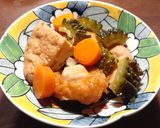 ゴーヤ、蒟蒻、厚揚げの煮物 　発酵玉葱作り方8写真