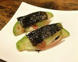 アボカドと茗荷の梅ポン海苔巻き作り方4写真