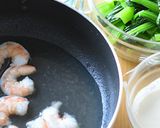 小松菜の海老入り淡雪あん掛け♪作り方3写真
