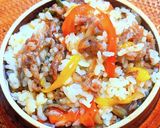 牛肉とピーマンのオイスターソース炒め釜飯作り方9写真