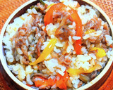 牛肉とピーマンのオイスターソース炒め釜飯作り方9写真