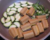 食欲そそる！夏野菜のハリッサバター炒め作り方3写真