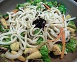 キャベツとオイルサーディンの味噌焼うどん作り方3写真