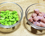 枝豆とウインナーのカレー炒め(*^^*)作り方1写真