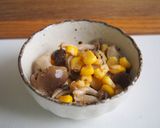 5分副菜！しめじとコーンの胡麻和え♪作り方3写真