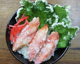 うまい！大葉とカニカマの竜田揚げ丼作り方6写真