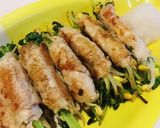 豆苗&豆もやし♫コスパ最高ヘルシー肉巻き作り方3写真