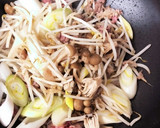 牛肉とネギともやしの白だし旨炒め作り方4写真