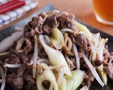 牛肉とネギともやしの白だし旨炒め作り方5写真