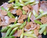 簡単！豚バラとアスパラのペッパー味噌炒め作り方3写真