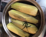 とうもろこし皮毎蒸し焼き作り方2写真