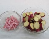 さつまいもとベーコンの塩バター煮作り方1写真