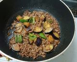 簡単！なすとピーマンの肉味噌そうめん作り方6写真