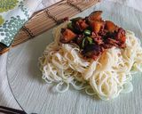 簡単！なすとピーマンの肉味噌そうめん作り方8写真