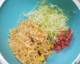 カップ麺が、お好み焼き作り方4写真