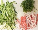 5分冷麺風♪かにかま&きゅうり素麺/冷麦作り方2写真