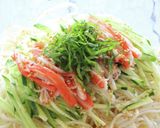 5分冷麺風♪かにかま&きゅうり素麺/冷麦作り方4写真