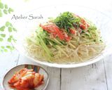 5分冷麺風♪かにかま&きゅうり素麺/冷麦作り方5写真