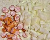 スイートコーンとソーセージの炊き込みご飯作り方1写真