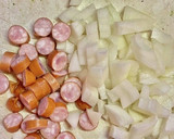 スイートコーンとソーセージの炊き込みご飯作り方1写真