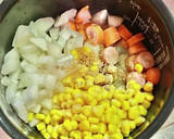 スイートコーンとソーセージの炊き込みご飯作り方2写真