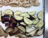 ナスと鶏ささみの煮浸しパスタ作り方1写真