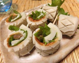 3分おつまみ☆　ちくわの梅しそ巻き作り方4写真