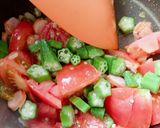 オクラのスパイシートマトスープ+α作り方5写真