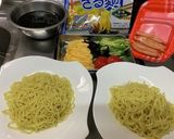 シマダヤざる麺　つけ麺だけど冷やし中華風作り方3写真